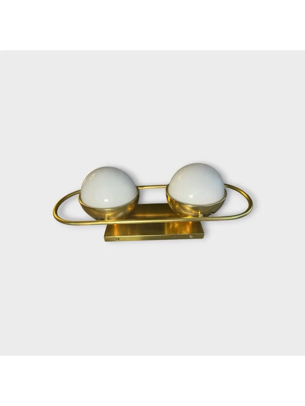 Mitzi Amy 2 Light Wall Sconce Aged Brass Opal Glass G9 Bath Vanity Light New